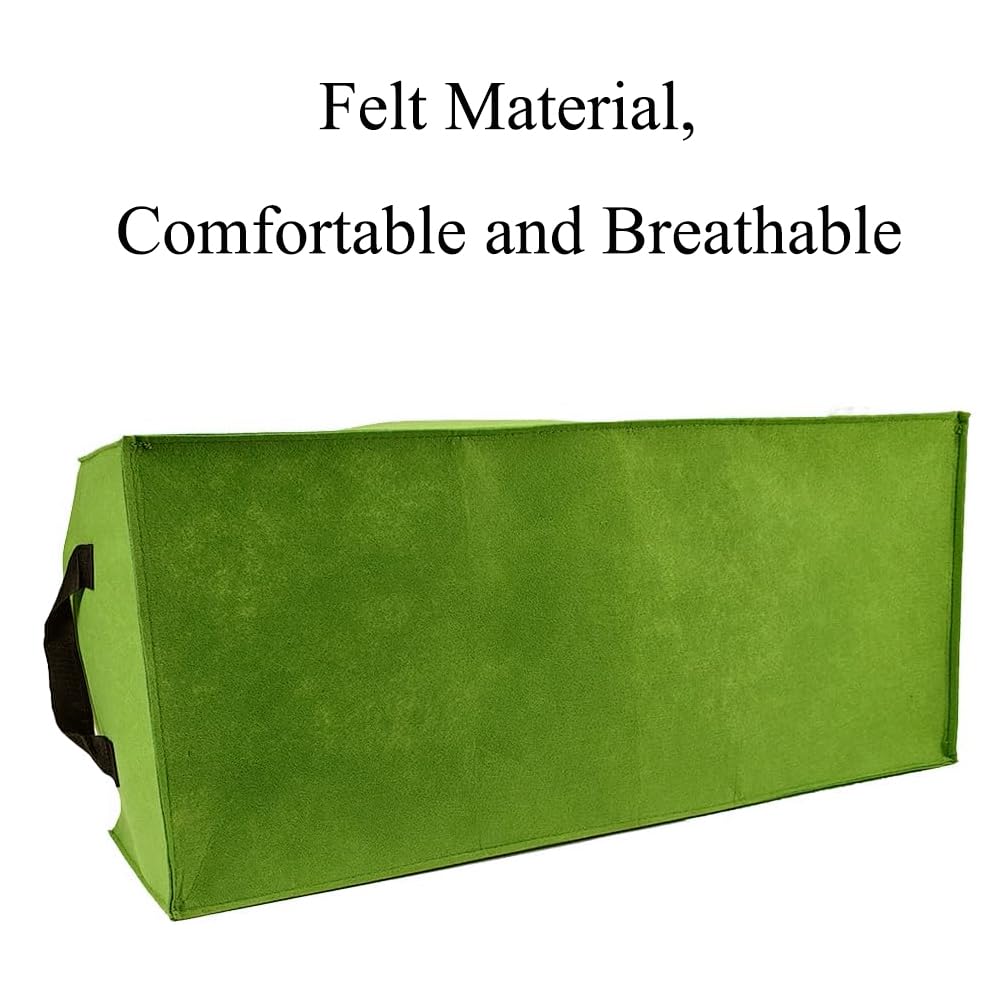 TOP-MAX 3 Sacs Verts Rectangulaires en Tissu Non Tissé pour Plantation, Sacs de Jardin pour Plantes Extérieures, Légumes, Fleurs, Conteneurs de Pépinière, 60cmx30cmx20cm
