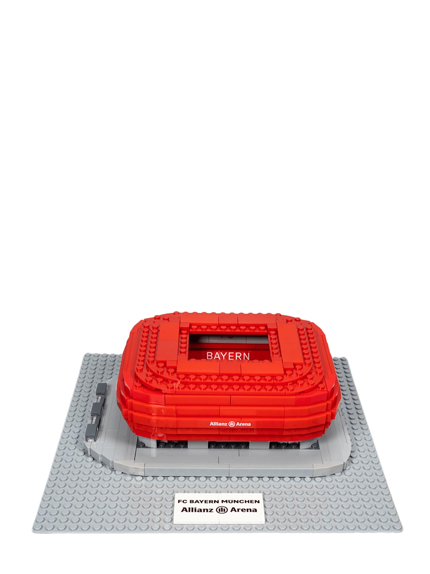 FC Bayern München Klemmbausteine Arena (Rot) I 540 Teile Allianz Arena Bausatz für Kinder ab 6 Jahren mit Bauanleitung I Offiziell lizenziert