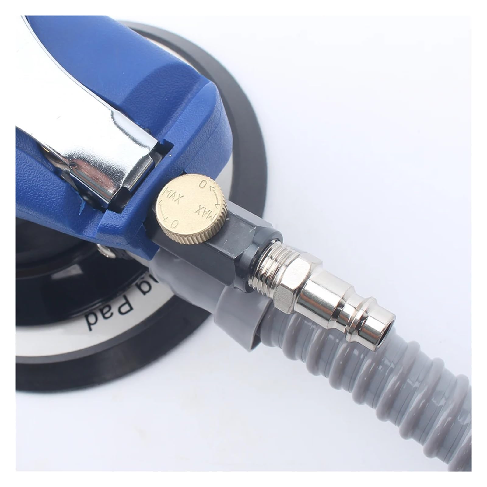 Lijadora neumática de 6 pulgadas con aspiradora, pulidora neumática de 150 mm, máquina lijadora de 6 ", órbita de 4,8 mm Alta eficiencia para madera, compuestos y metal.