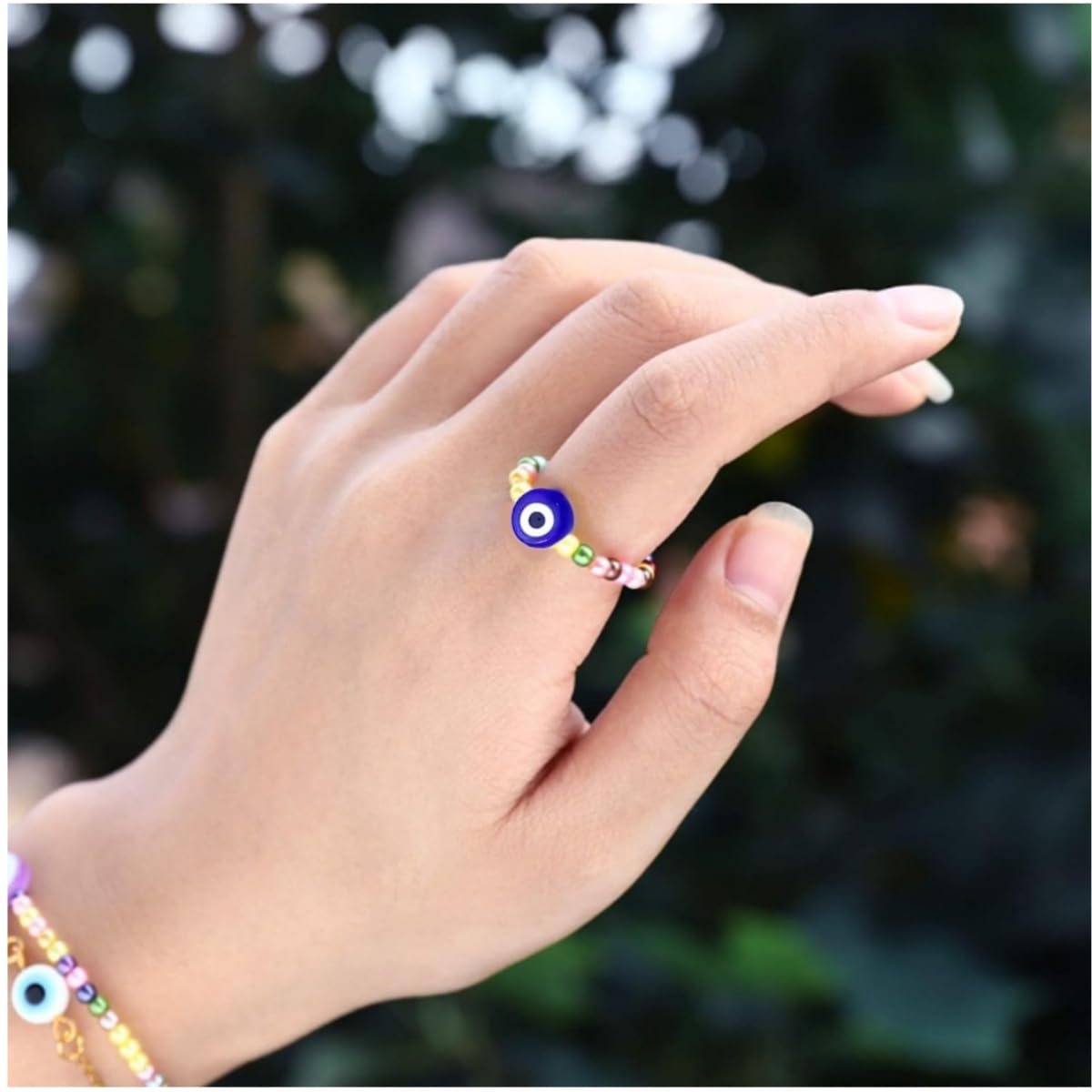 Koraliki ze złym okiem, 100 szt. Koraliki ze złym okiem, 6 x 8 mm, zawieszki zawieszki koraliki na szczęście niebieskie tureckie oczy złe oko do rzemiosła DIY