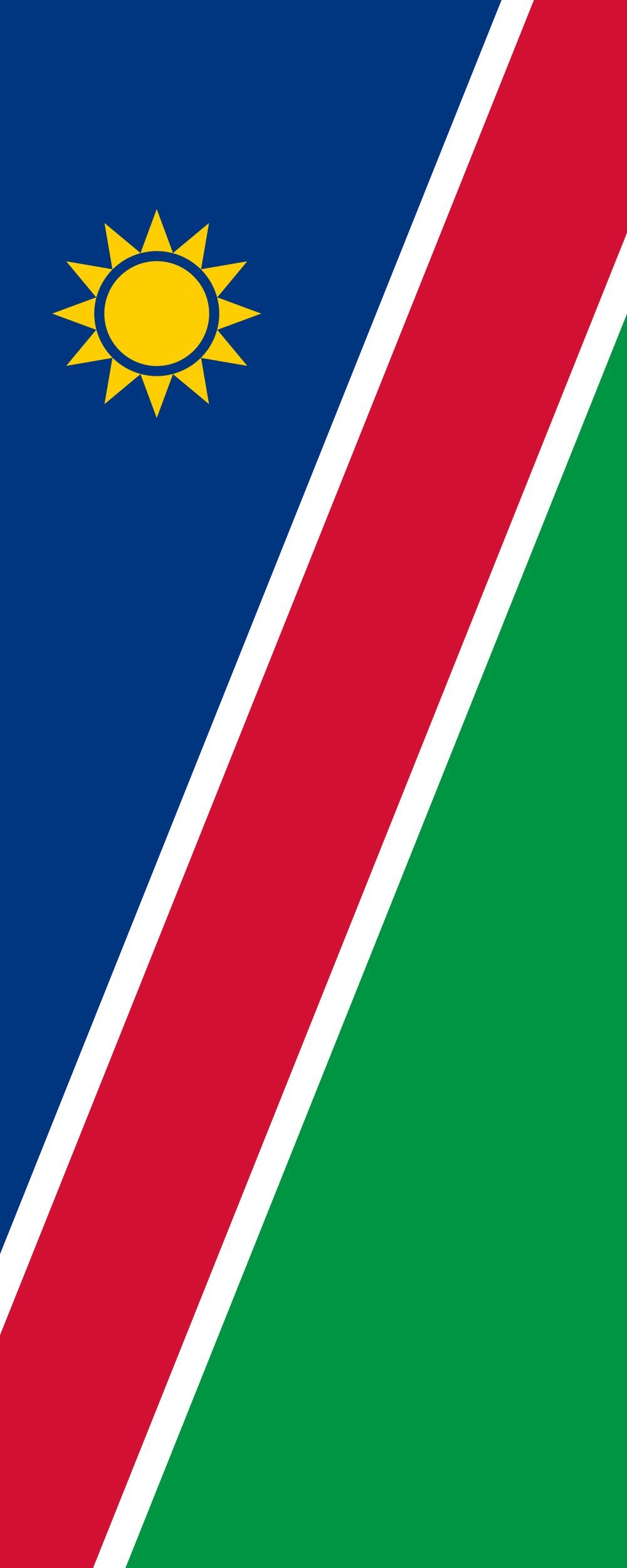 Drapeau Namibie format portrait dimensions 300x120cm surface 3.5m²