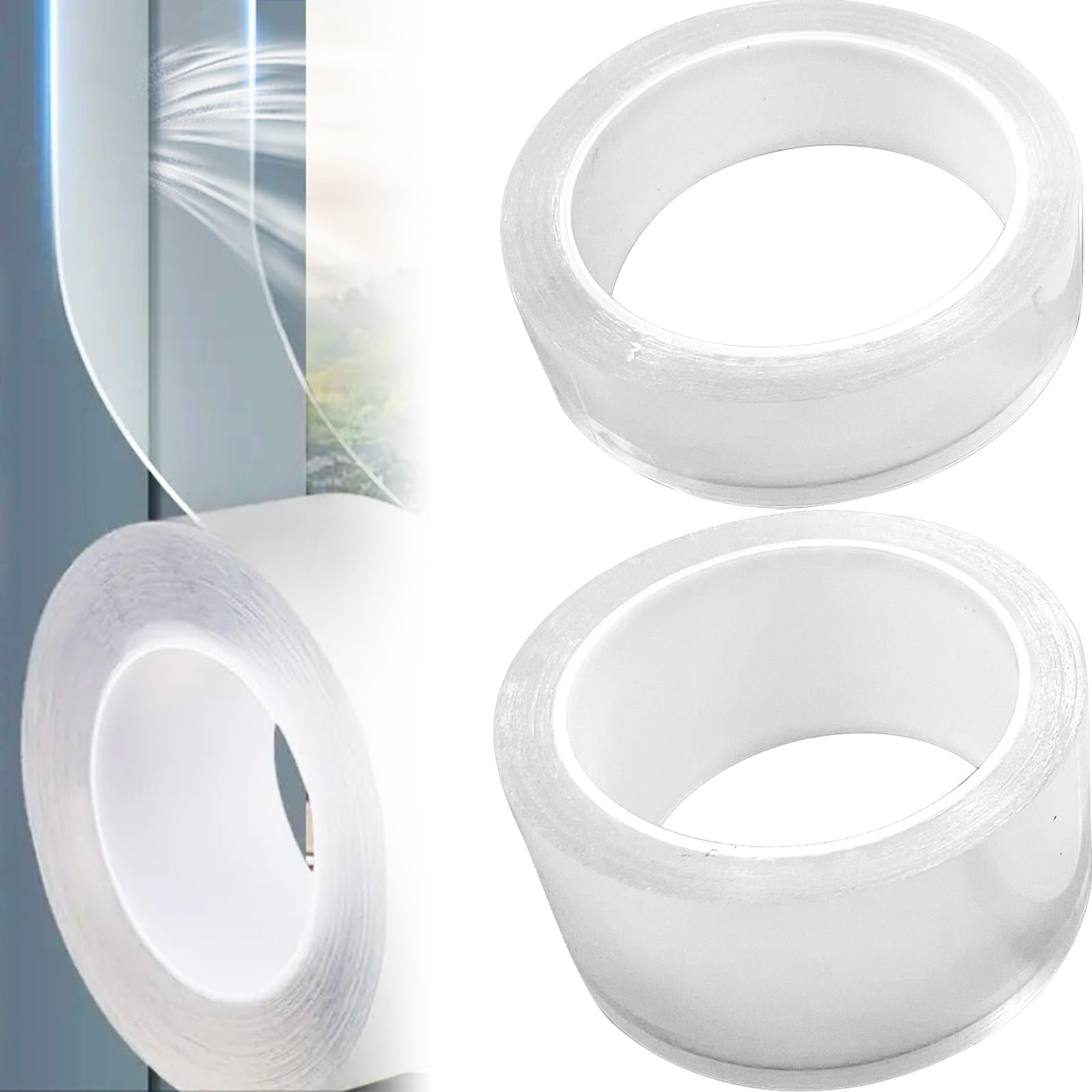 Aswewamt 2Pcs Transparent Window Seal Weather Sealing Tape