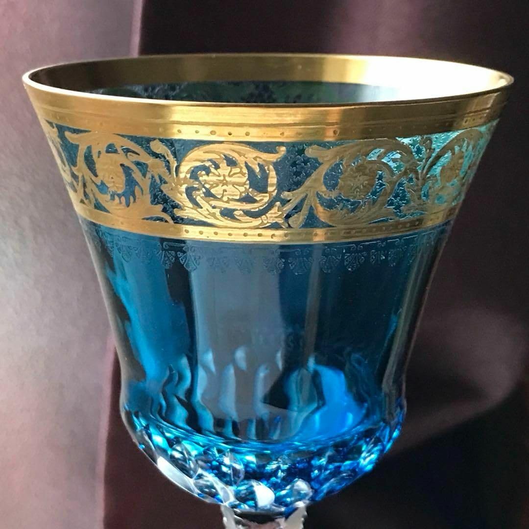 豪華☆サンルイSaint LouisシスルThisle被せワイングラス☆あざみ☆