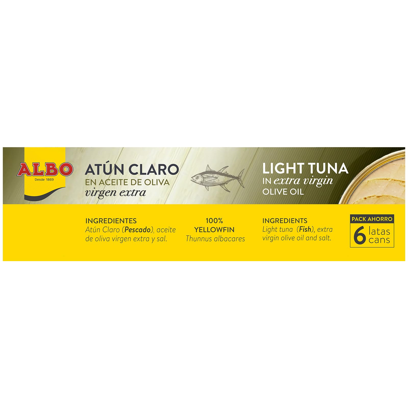 Albo Atún Claro en Aceite de Oliva Virgen Extra, 6 x 48g