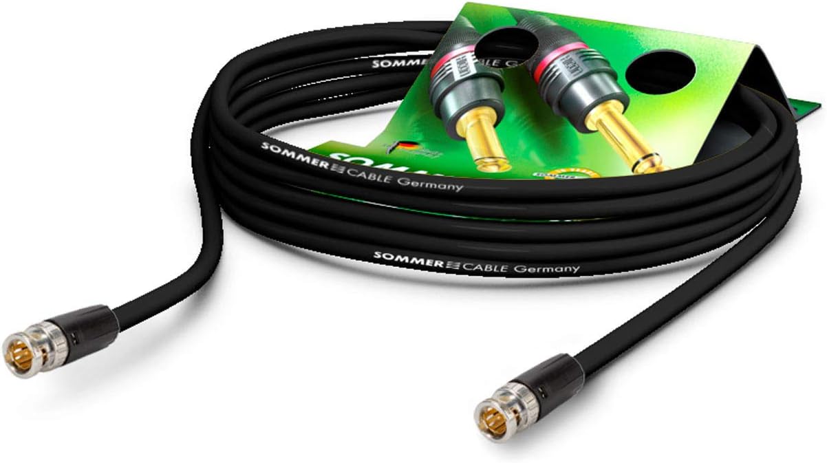 Sommer Cable SommerCable - BNC Video Cable 75 Ω - HD/3G/6G/12G-SDI / 4K-UHD SC-Vector 0.8/3.7 - BNC/BNC NBNC75BLP9X Neutrik - Black 3,2ft (1m) - Made in Germany