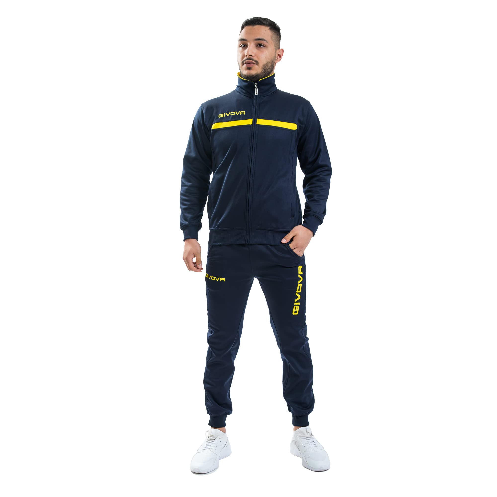 Givova, suit givova one full zip, blue/yellow, S