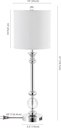 Miniatura 3 de SAFAVIEH Lighting Collection Erica - Candelabro moderno de cristal de 31 pulgadas, para dormitorio, sala de estar, oficina, escritorio, mesita de