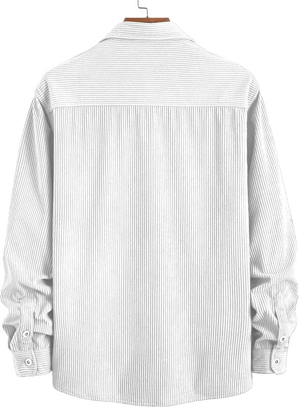 Image of MiraMichi Men's Full Sleeve Corduroy Striped Casual Jacket, Ideal for Stylish Everyday Outfits