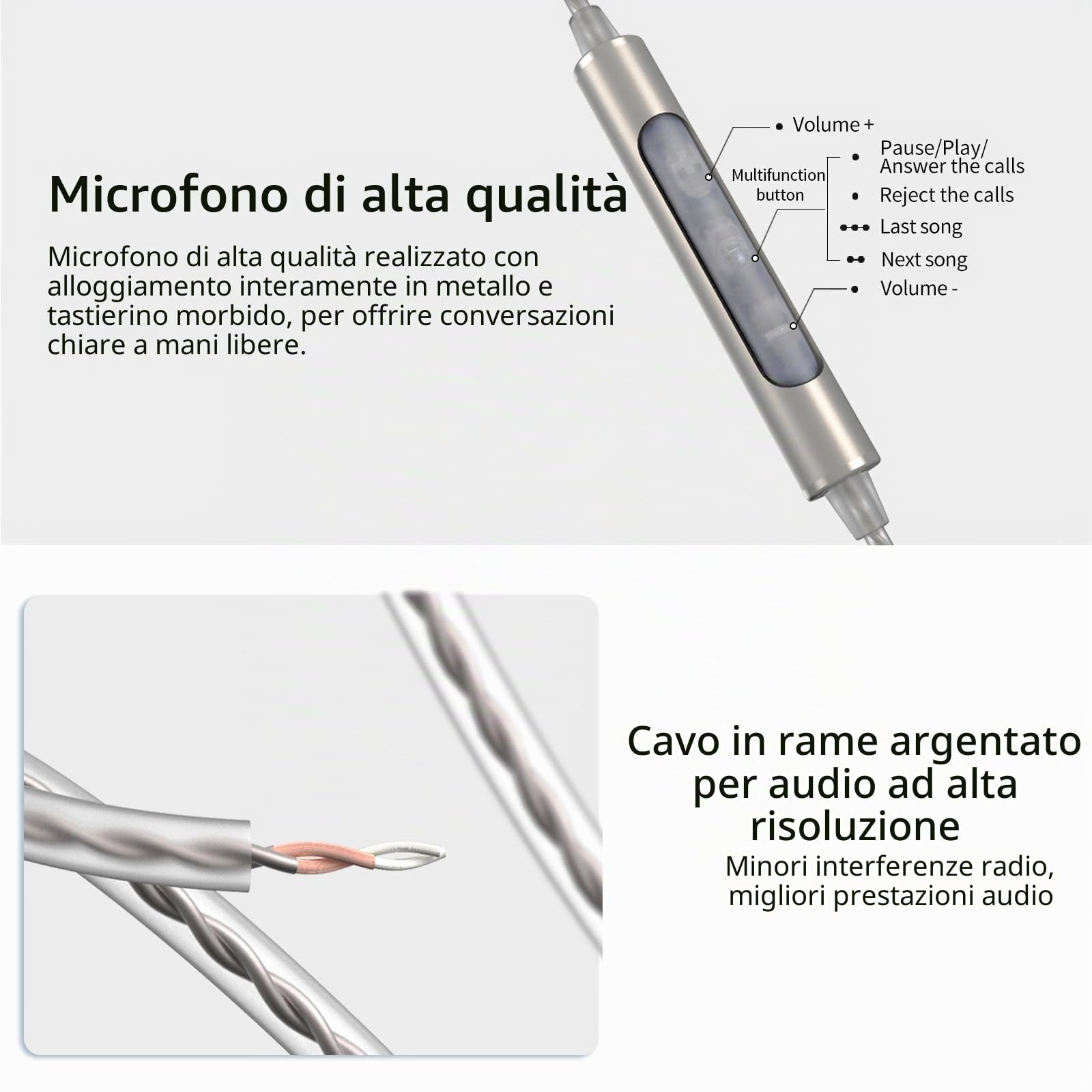 SoundMAGIC E80D Auricolari Cablati USB-C, Micro, DAC HiRes, HiFi, Arg Scuro | Chiamate cristalline, chip Hi-Res, bassi profondi, isolamento acustico, vestibilità ergonomica, compatibilità universale
