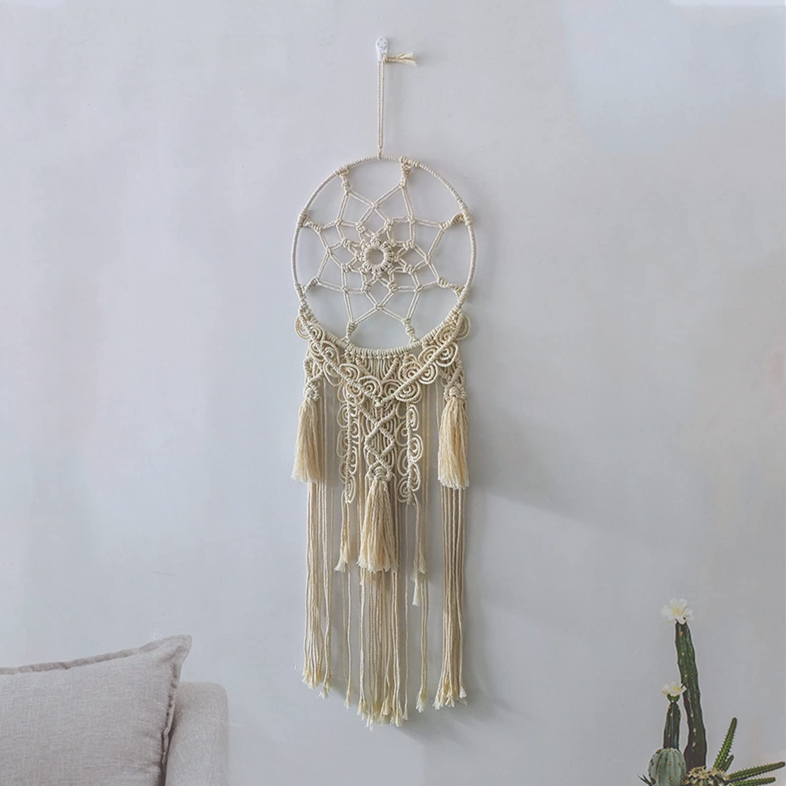 Macrame Wall Wiszące Gobelin Małe Woven Tapestry Boho Wystrój Domu Wystrój ścienny do salonu Sypialnia Wnętrz Dekoracje Perfect Handmade Gift Ideas 41.3 "X11.8" Salon Wall Art
