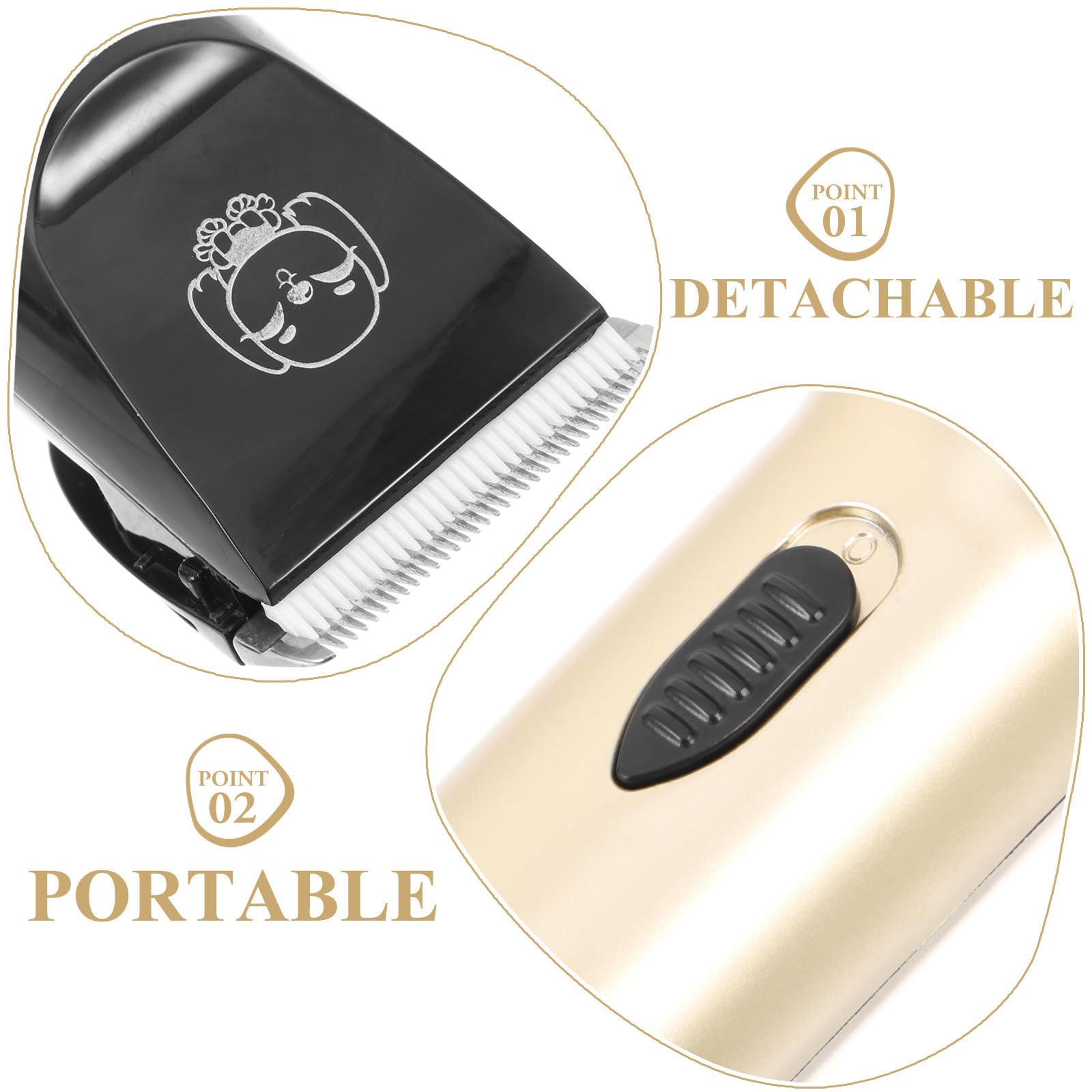 Cortapelos Inalámbrico para Perros Batería Recargable de 2000mah, Ajuste Preciso y Diseño Silencioso en Material Abs y Cerámica