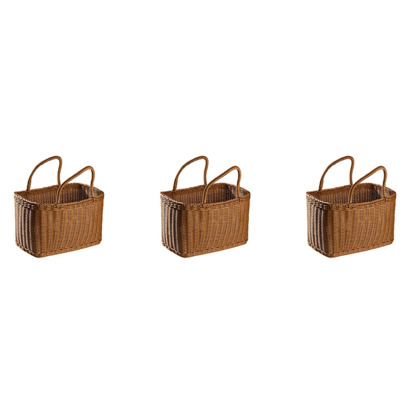 Hndhbfgrt 3X Home Shopping Basket Hand Vegetable Basket Decorative Woven Basket Flower Arrangement Basket Imitating Rattan Bag