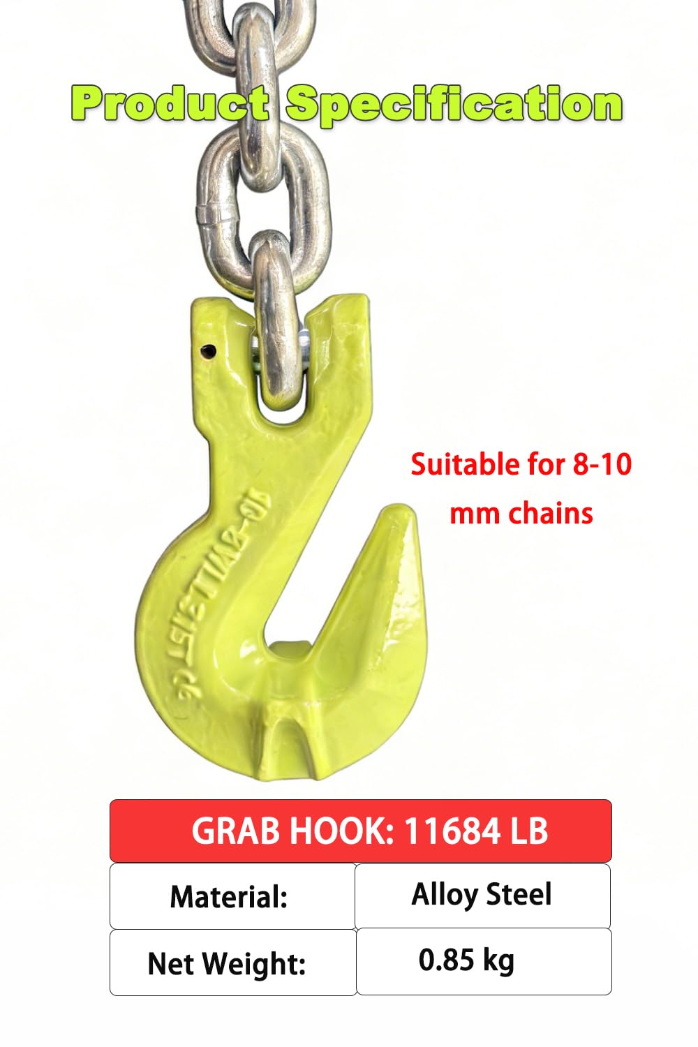 Lot de 2 crochets à chape de 3 149,7 kg pour chaîne de camion et remorque en alliage d'acier forgé pour le transport 【2 lots x 3,15 t】