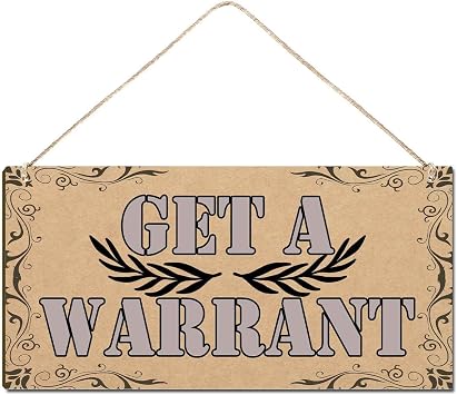 Welcome Sign for Front Door Outside Funny Porch Signs Outdoor Get A Warrant House Warming Gift Funny Wreaths Decorations Rustic Farmhouse Wall Pediments Art Decor12 x 6Inch