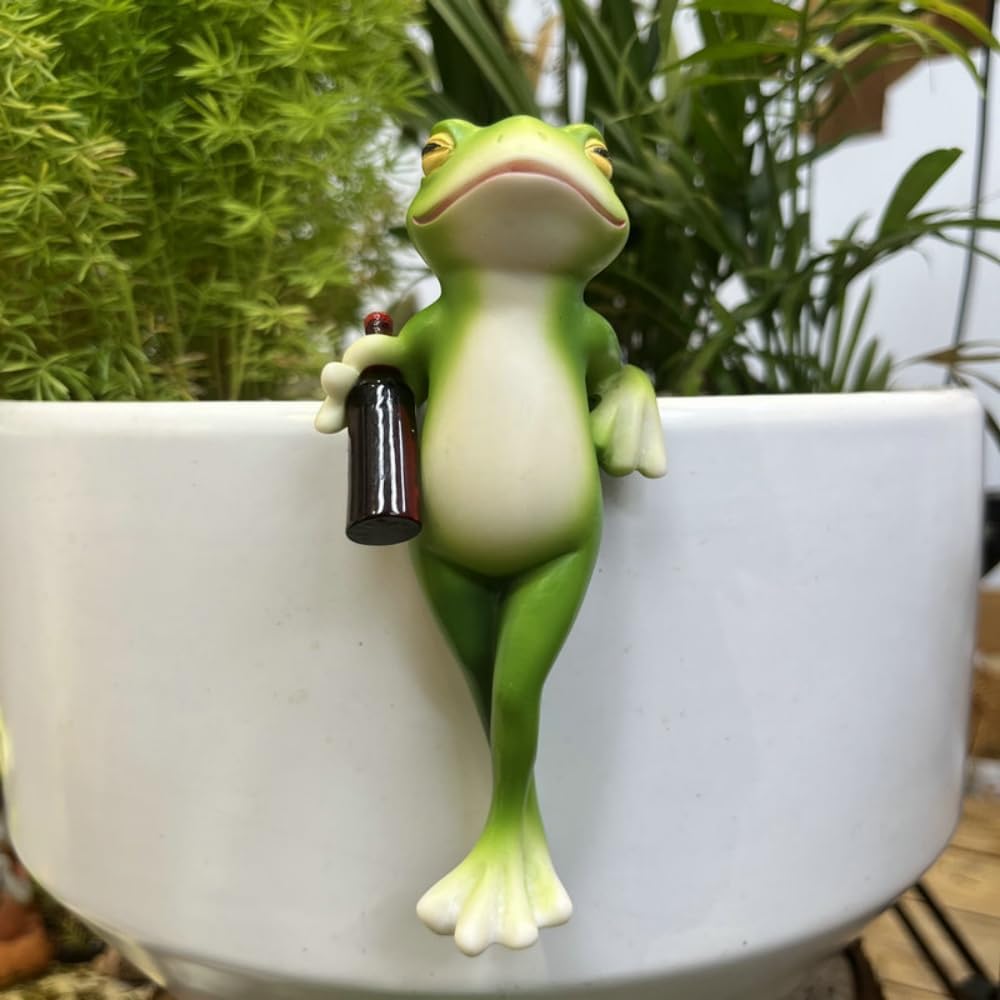 Mini-Frosch Topfpflanzen Dekorationen, lustige Garten Dekoration, Outdoor-Geschenke, Frauen Frosch Statuen, Pflanzer, Terrasse, Rasen