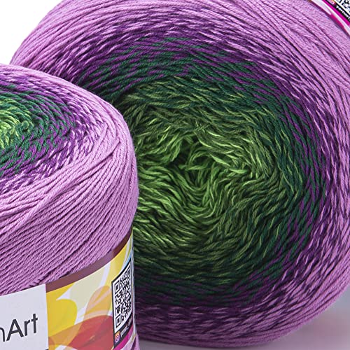 Image of Yarn Art YarnArt Flowers Yarn 55% Cotton 45% Acrylic 250gr 1094yds Multicolor Cotton Yarn Rainbow Crochet Yarn Spring Summer - 1 Fine Sport Skein (313)