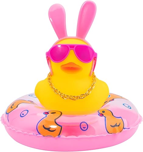 Miniatura 21 de wonuu Adornos de pato de goma para automóvil, decoración de tablero de instrumentos de automóvil con mini corona y collar, corona C-macho