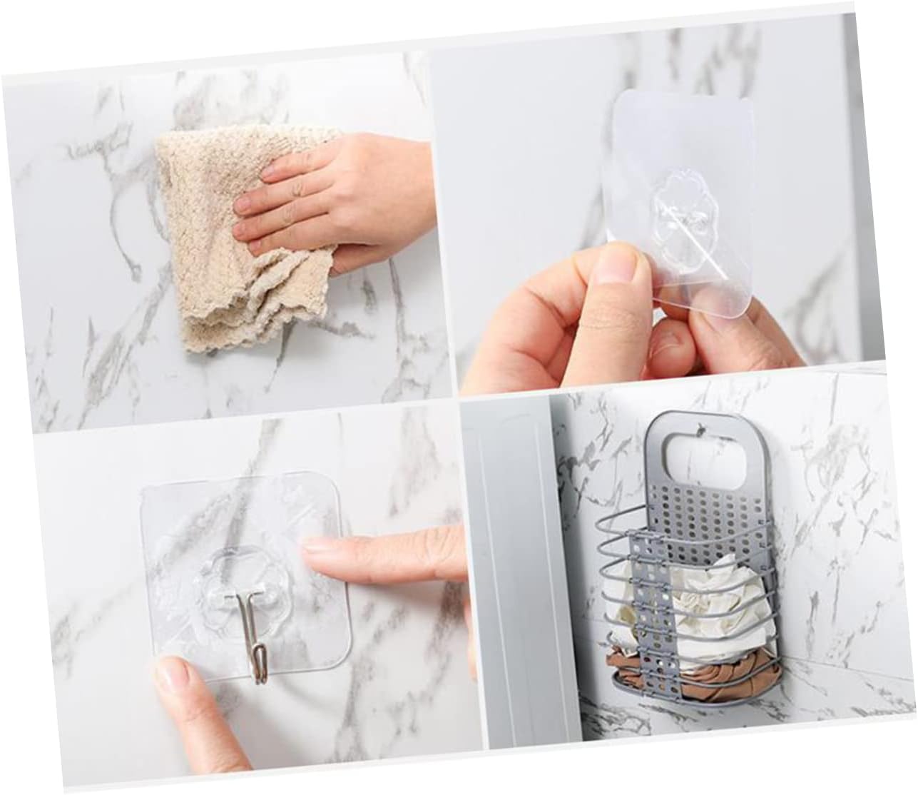 2pcs Foldable Household Laundry Basket Wall-Mounted Plastic Clothes Hamper with Handle Sturdy Gray Storage for Bathroom Bedroom and Toilets