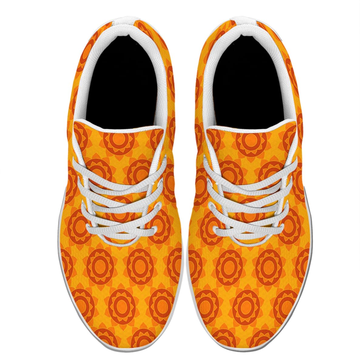 Women Men Ethnic Native Indian Geometric Prints Shoes Slip On Running Shoes Athletic Tennis Sneakers White Size 6