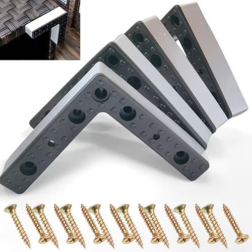 Elevadores de muebles de patio de 1.06 pulgadas de altura, en forma de L, de goma, para exteriores, sofá, patas de repuesto con tornillos, 4 piezas
