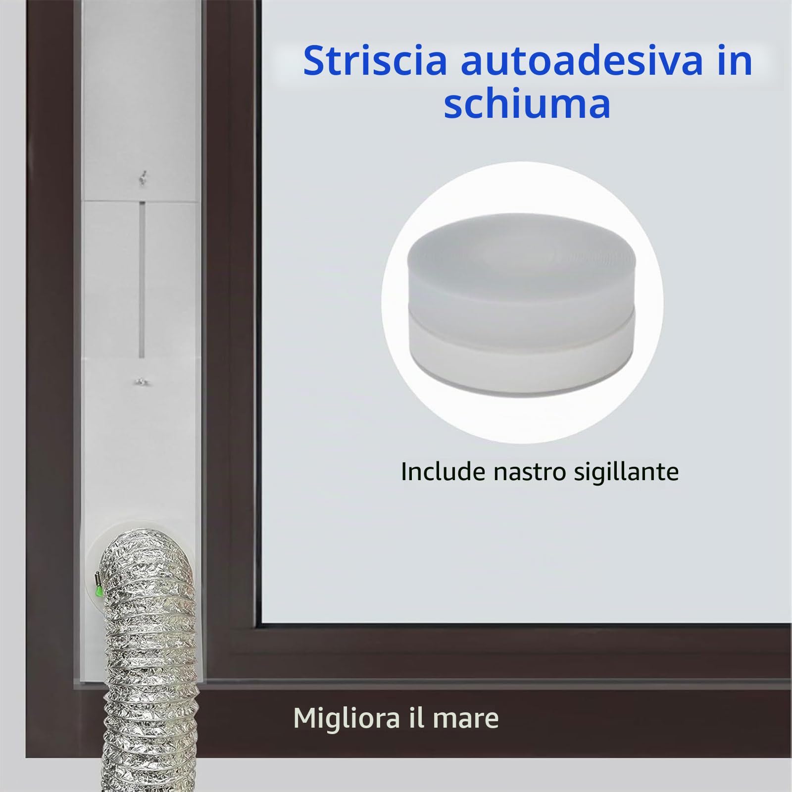 perfk Tappi per Condizionatori, Finestra del Condizionatore, Guarnizione Condizionatore Portatile con Giunto, Kit di Sfiato Segmentato in PVC per Tubi di Scarico 'asciugatrice Standard
