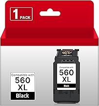 PG-560XL 560 XL Nero Cartucce d'inchiostro Sostituzione per Canon 560 XL PG-560XL per Canon Pixma TS7450 TS5350 TS7450i TS7450a TS5350i TS7451 TS5352 TS5351 TS5350i nera (Nero, 1-Pack)