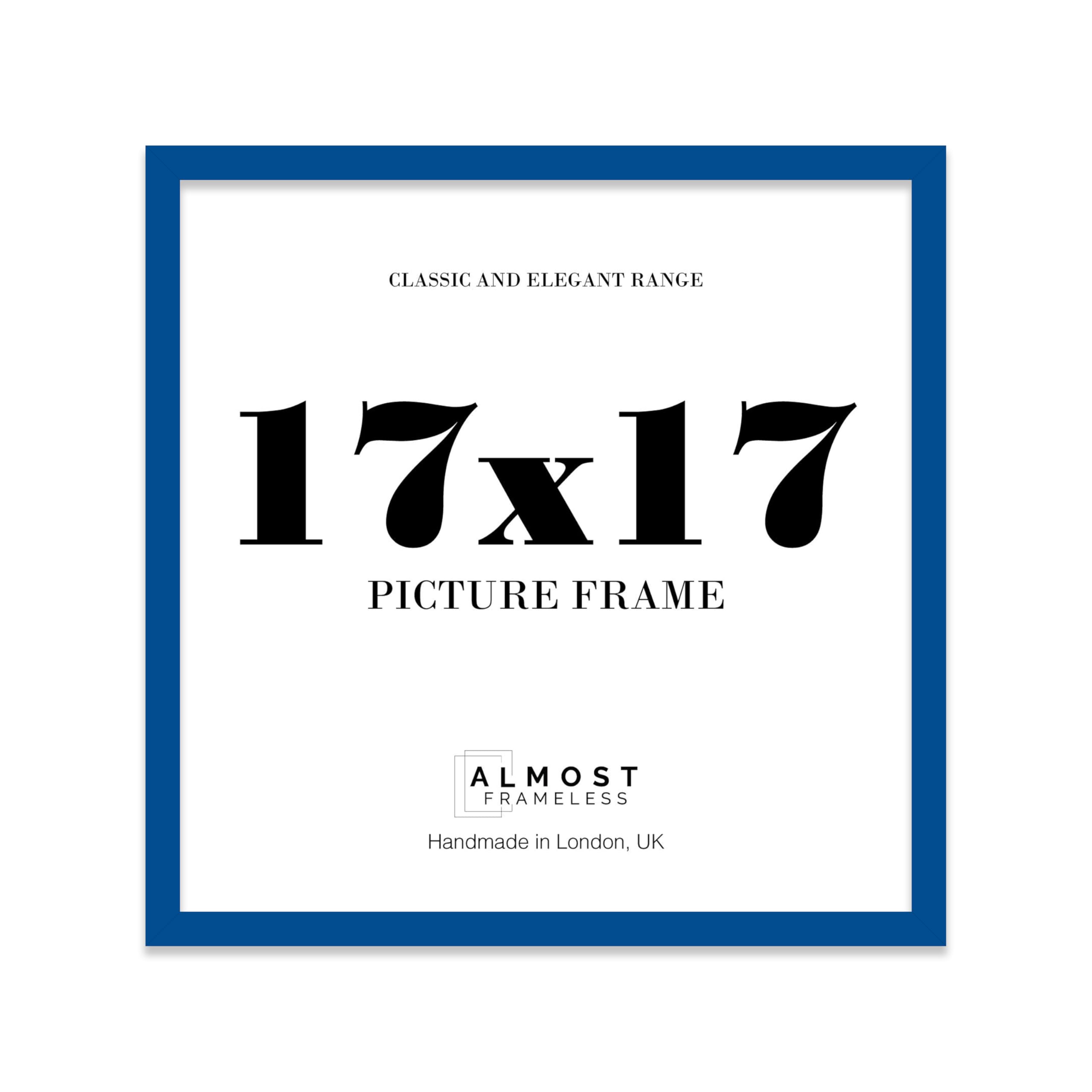 17x17 Blue Picture Frame for Square Photos, Posters, Prints & Artwork, (22.9 x 27.9cm) Wall Display Modern Photo Frame for Home, Office, Gallery Wall, 1 Pack