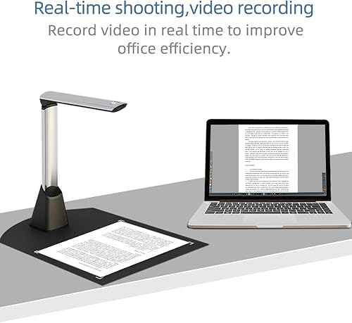 Miniatura 7 de V510 Escáner de libros y documentos, cámara portátil de documentos tamaño A4, escáner profesional HD de 5 MP, aplanar y deskew automático y OCR para