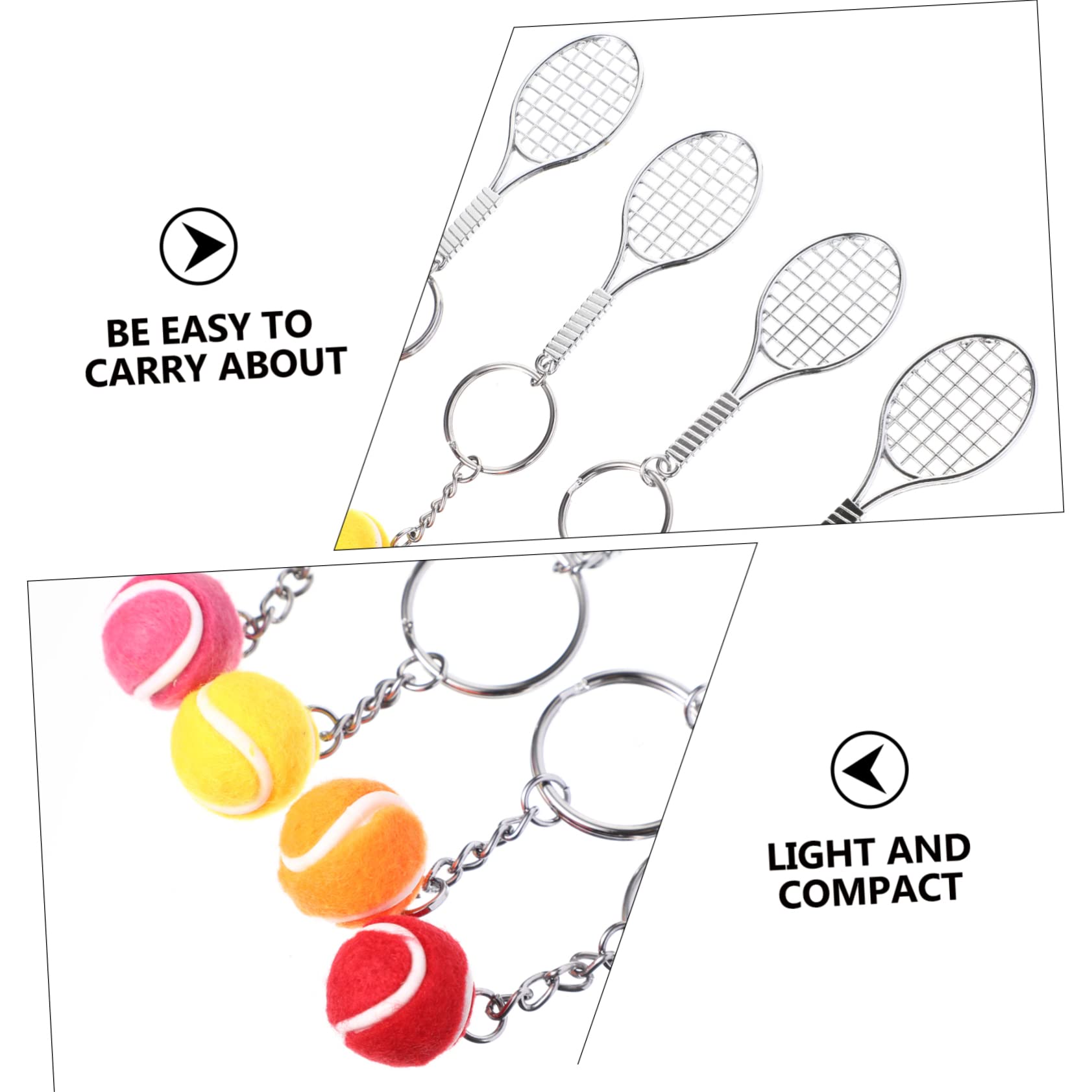 Beavorty 3 Set Portachiavi Da Tennis Racqueto La Racchetta Catena Chiave Racchetta Da Pong Gomme Palla Palline Decorazioni Chiave Portachiavi Con Racchetta Da Tennis Metallo 5 Pezzi*3