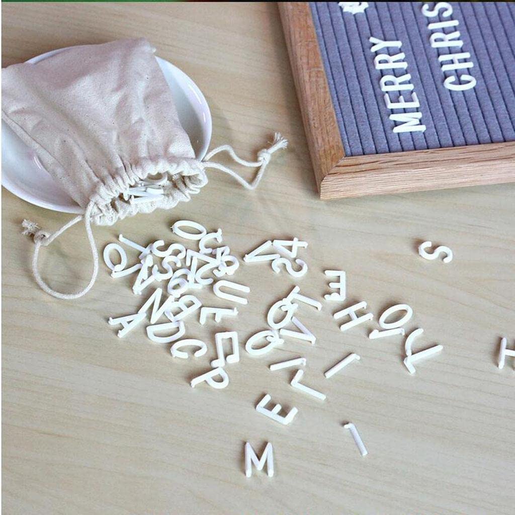 LOOM TREE Felt Letter Board Sign with 340 Changeable Characters with Oak Frame Gray