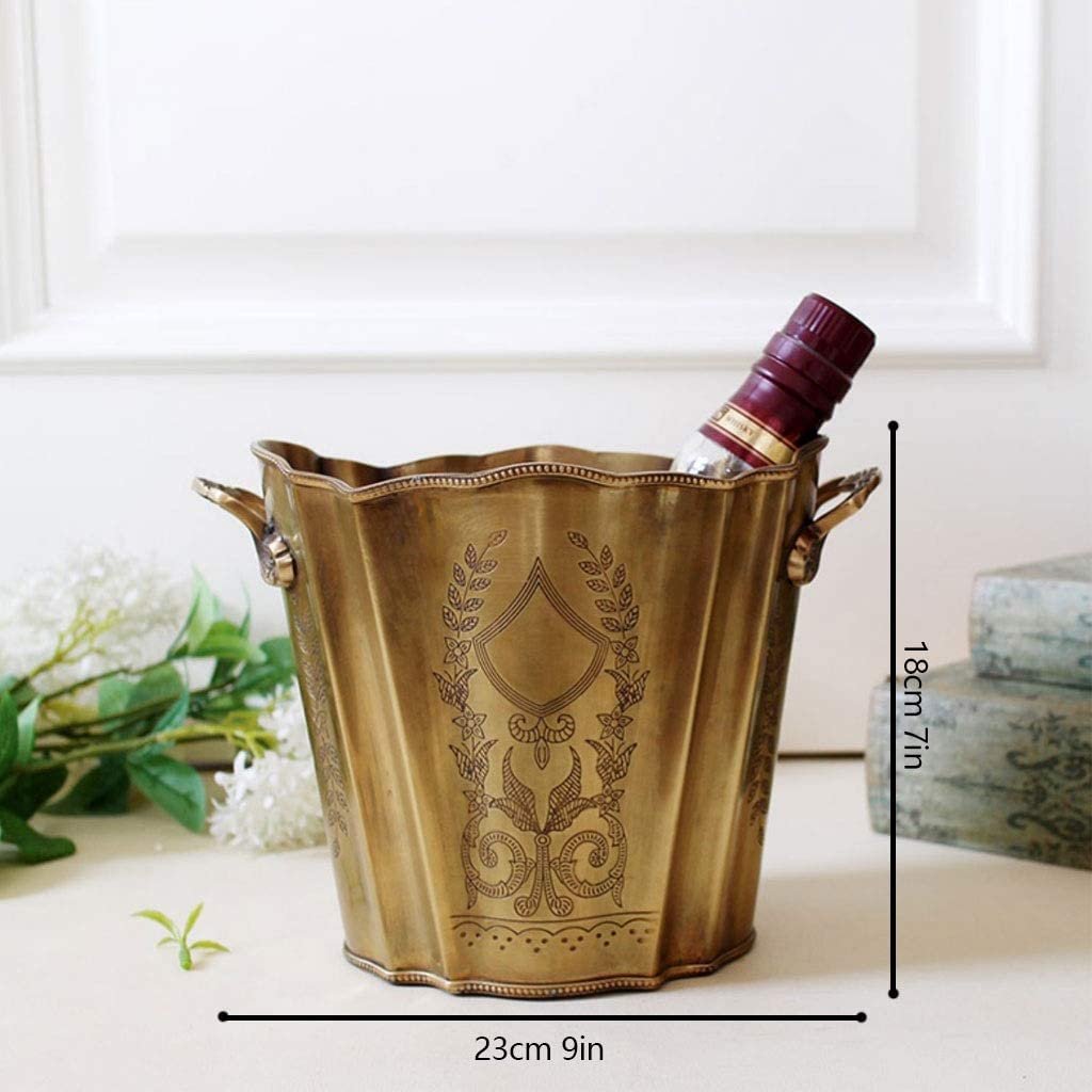 Feste Ed Eventi Secchiello per Il Ghiaccio Intagliato A Mano Secchi per in Ottone per Champagne per Vino Birra da Refrigerazione Vintage Famiglie Bar