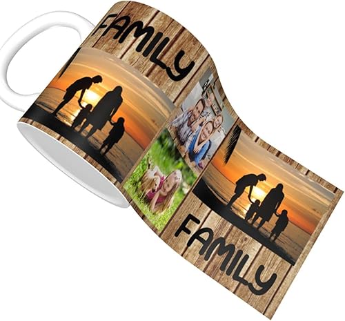 Vista 6 de Tazas personalizadas con imagen, taza de café personalizada con imágenes, collage de 4 tazas de café personalizadas con foto, taza de café
