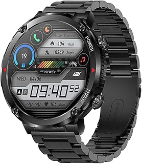 PiurUf Smart Watch,1.6" Smart Watch for Men with Blood Pressure Heart Rate Sleep Monitor,Bluetooth Calls Fitness Watch Tracker,100+Sports Modes Watch IP68 Smartwatch Android Ios,D