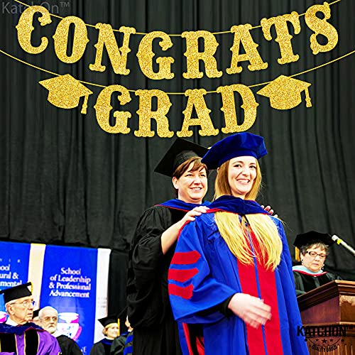 Image of Graduation Decoration 2026 | Glitter Gold Congrats Grad Banner 2026 - No DIY, 10 Feet | Gold Congrats Grad Sign for Graduation Decorations Class of 2026, KatchOn