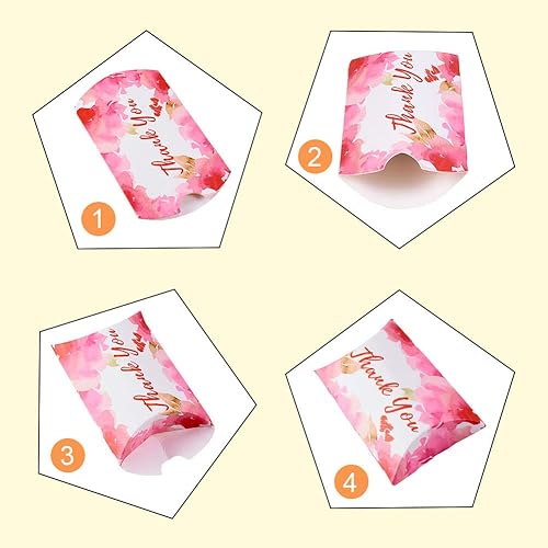 Vista 80 de Airssory 100 unidades de almohada de papel kraft vintage de 3 x 2 pulgadas, caja de embalaje de dulces, caja de embalaje de dulces, cajas de regalo