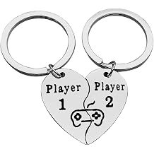 2 PCS Funny Couple Gamers Gifts,Couple Keychain for Him and Her Keychain,for Player 1 Player 2 Matching Keychain for Husband Wife Men Women Valentines Day Couple Gifts for Boyfriend and Girlfriend