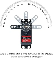 Vista 5 de 4 piezas DSSERVO DS3225MG 55.1 lbs Servos digitales de engranaje de metal impermeable, servo RC de alto torque de 180 grados con brazo servo 25T