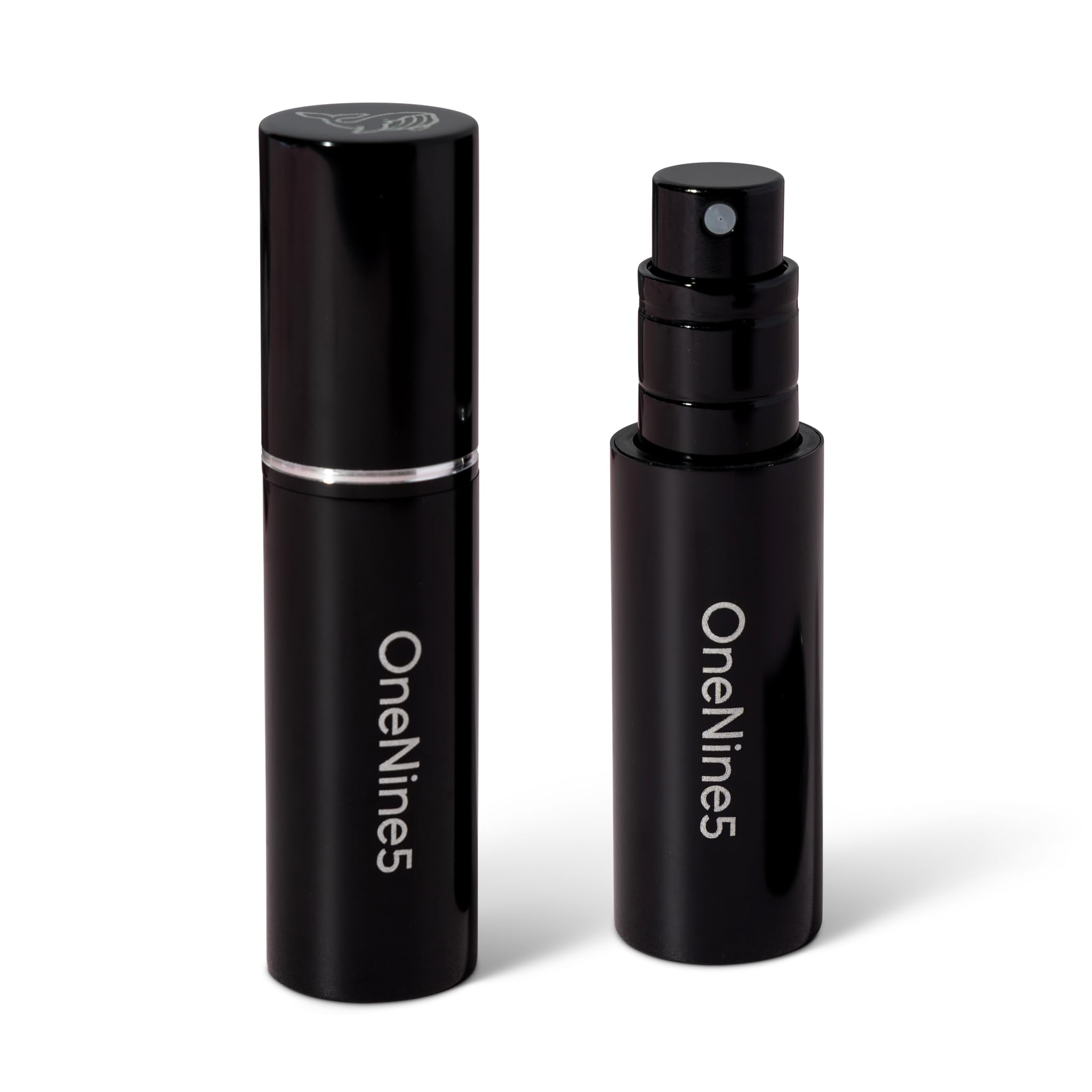 OneNine5 Refillable Travel Perfume Atomiser Fragrance Bottles 2 Pack (Black)