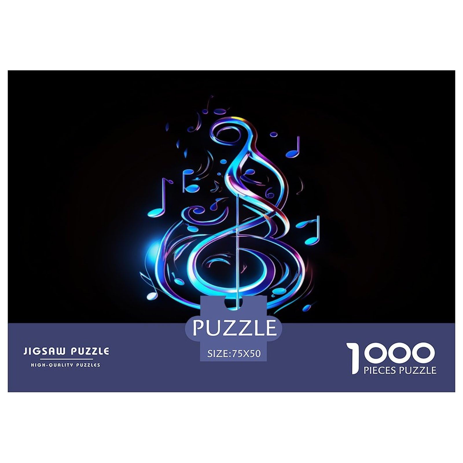 Puzzle z notacją muzyczną, puzzle 1000 elementów, puzzle dla dorosłych, kolekcja wyzwań, niemożliwe puzzle, wysokiej jakości nadruk 1000 sztuk (75 x 50 cm)