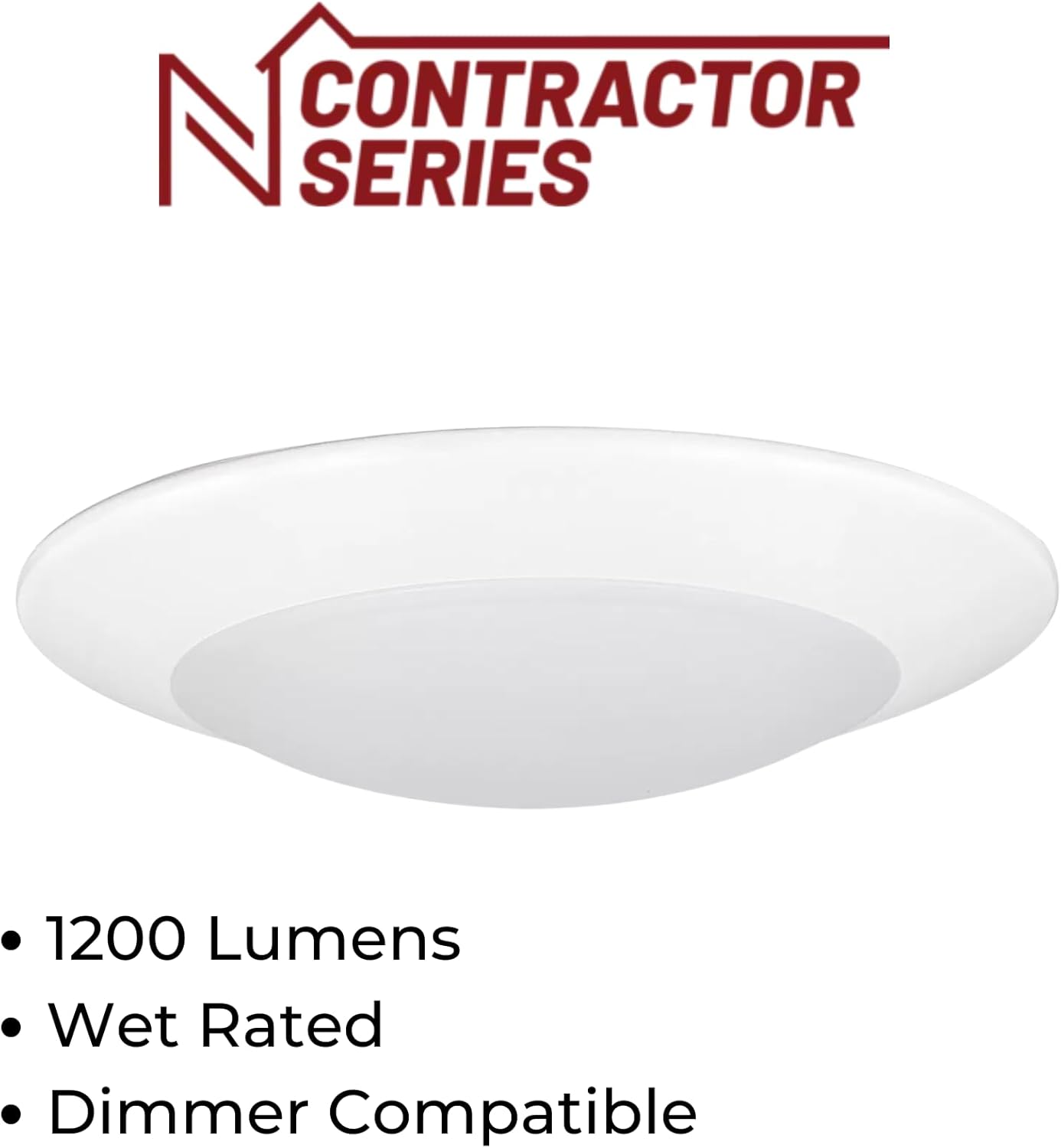6 Inch Contractor Series Dimmable LED Flush Mount Disk Light, 3000K, Matte Powder White | led recessed Lighting | Selectable Color Temperature (12-Pack) (6 Inch 3000K)