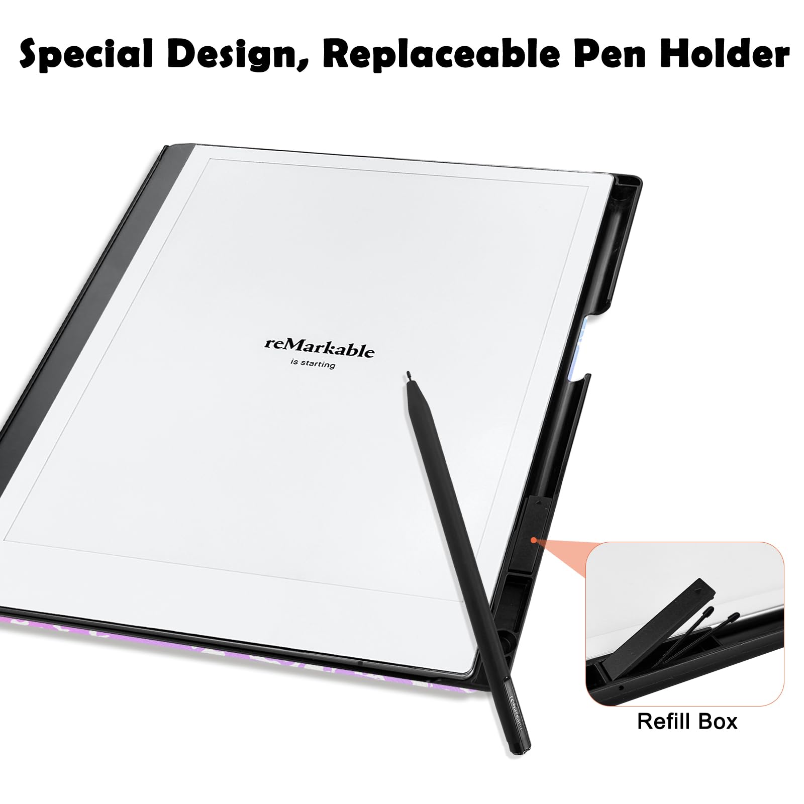 Aippdo, Schutzhülle für Remarkable 2 Paper Tablet 26,2 cm (10,3 Zoll) 2020, leichte und harte Rückseite, mit integriertem Stifthalter, 2 Remarkable-Stiftspitzen inklusive
