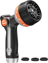 VOXON Garden Hose Nozzle with 10 Spray Patterns and Thumb Flow Control | Full Metal Heavy Duty Water Hose Sprayer, On Off Valve, Nozzle Sprayer for Lawn & Plant Watering, Car & Pet Washing