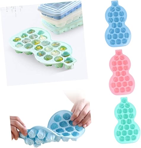 Miniatura 3 de Cabilock Cubo de 21 formas para cortadores rosados, hielo casero con tapa, bandeja para hacer moldes de flores, dulces, rosas, moldes para calabash,