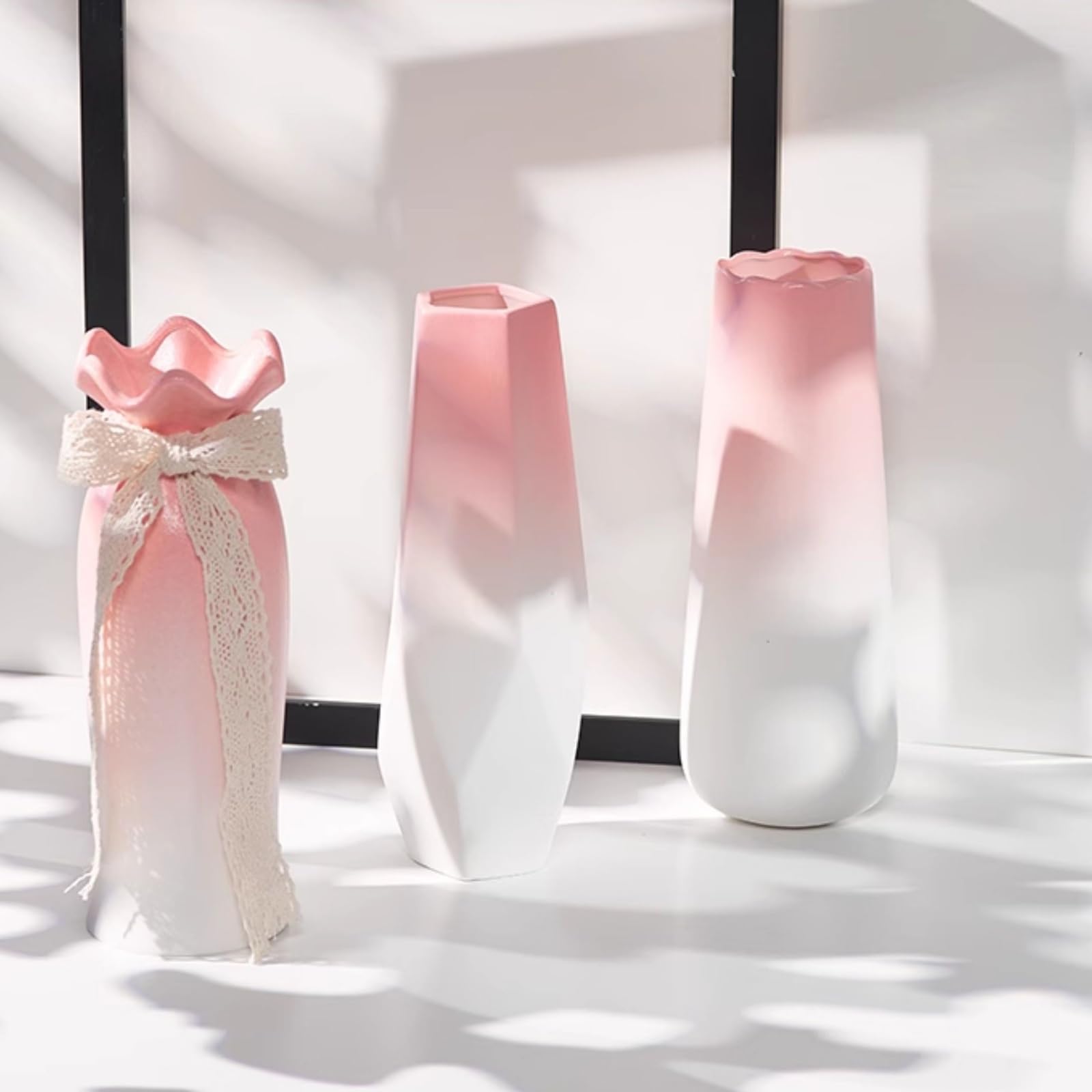 Wazony na kwiaty, Wazon ceramiczny | Neutralny do kuchni, salonu, sypialni, biura, półki, ozdoby na środek stołu, stołu jadalnego