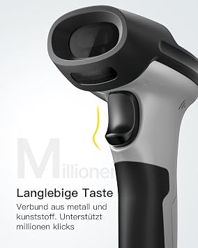 Inateck Bluetooth Wireless Barcode Scanner Working Time Approx. 15 days 35m Range Automatic Fast and Precise scanning BCST-70