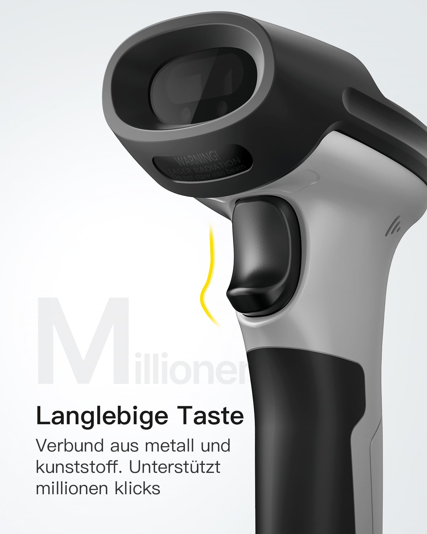 Inateck BCST-70 Bluetooth Barcode Scanner, Kabellos, 180 Tage Standby, 35m Reichweite