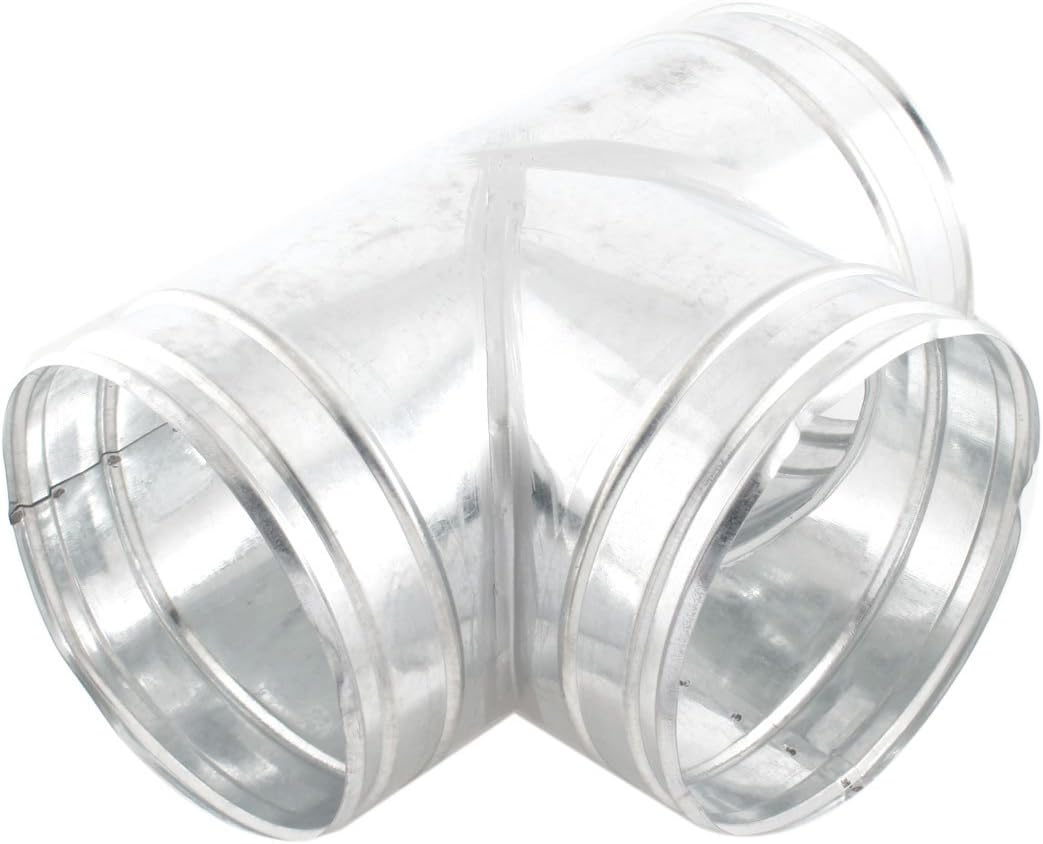 200mm to 200mm T-Piece Outlet Metal Air Vent Ducting Connector Adapter (id: a21 f10 1b4 0af e76