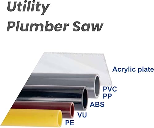 Miniatura 4 de Sierra de tubo de PVC, sierra de tracción japonesa para tubos de PVC y PE, placas de plástico y acrílico, hoja reemplazable (PVC300)