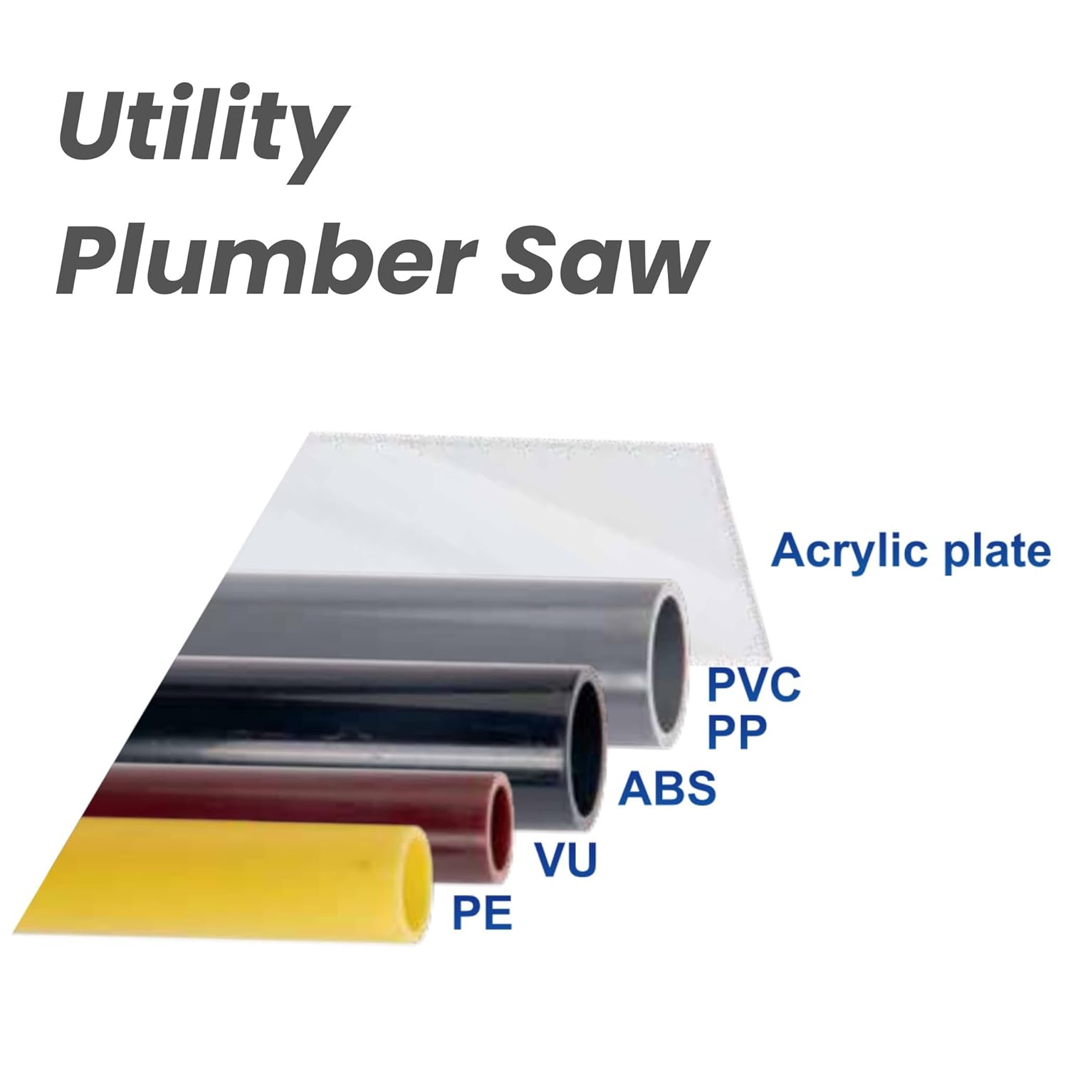 Z-saw PVC Pipe Saw, Japanese Pull Saw for PVC & PE Pipes, Plastic & Acrylic Plates, Blade Replaceable (PVC240 Blade)