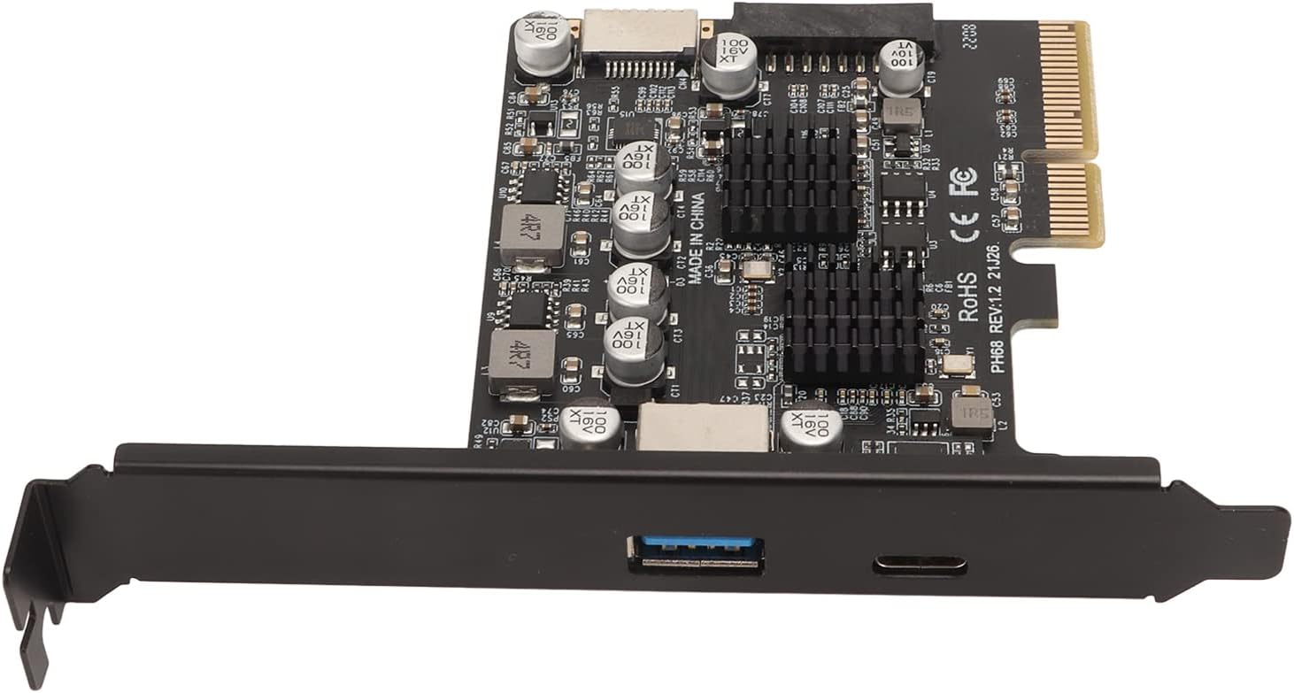 PCIE C Gold Front Cards Plancas E PCIE USB3.2 Extension Card for The Desktop Computer ASM3142+ⅵ822 High Speed